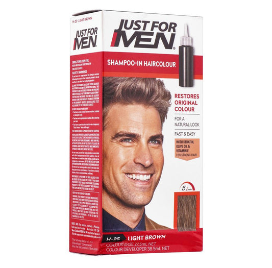 Just For Men :
Just For Men Shampoo-In Hair Colour, H-25 Light Brown