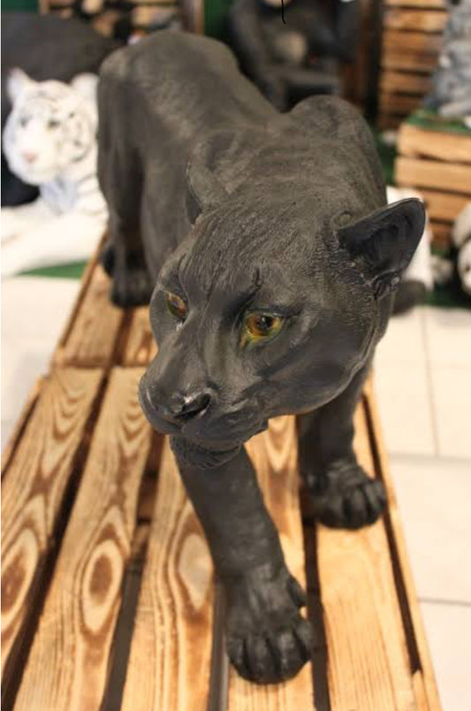 Wild Black Panther sculpture