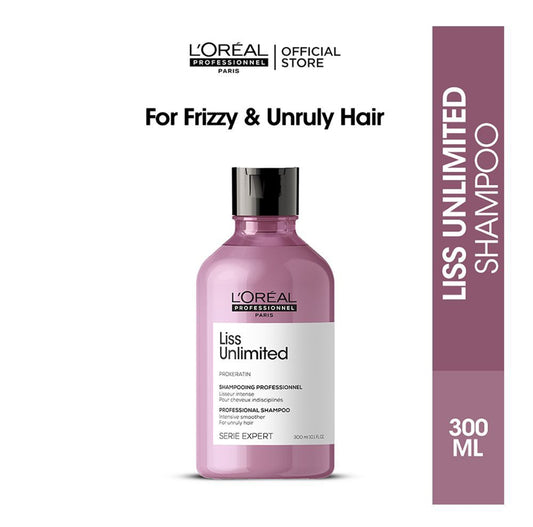 L'Oreal Professionnel Serie Expert Liss Unlimited Pro-Keratin Professional Shampoo, For Frizzy & Unruly Hair, 300ml